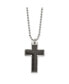 Фото #1 товара Chisel black Carbon Fiber Inlay Cross Pendant Ball Chain Necklace