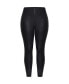 ფოტო #2 პროდუქტის Plus Size Pleather Splice Pant