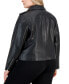 Фото #3 товара Plus Size Faux-Leather Moto Jacket, Created for Macy's