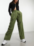 ASOS DESIGN seamed high waist trousers in olive