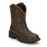 Фото #2 товара Justin Boots Gemma Embroidery 8" Round Toe Cowboy Womens Brown Casual Boots GY9