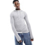 ASOS DESIGN muscle fit hoodie in grey marl