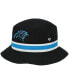 Men's Black Carolina Panthers Striped Bucket Hat