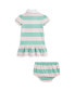 ფოტო #2 პროდუქტის Baby Girls Striped Cotton Rugby Dress and Bloomer Set