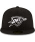 ფოტო #4 პროდუქტის Men's Black Oklahoma City Thunder Black and White Logo 59FIFTY Fitted Hat