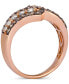 ფოტო #3 პროდუქტის Chocolate Diamond & Nude Diamond Bypass Ring (1 ct. t.w.) in 14k Rose Gold