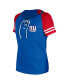 Фото #3 товара Women's Royal New York Giants Lace-Up Raglan T-Shirt