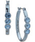 Blue-Tone Crystal Oval Hoop Earrings