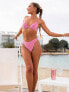 Фото #1 товара South Beach X Miss Molly underwire bikini top in metallic pink