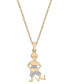 Фото #1 товара Wrapped diamond Skateboard Boy Pendant Necklace (1/20 ct. t.w.) in 10k Gold, 18" + 2" extender, Created for Macy's