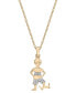 ფოტო #1 პროდუქტის Diamond Skateboard Boy Pendant Necklace (1/20 ct. t.w.) in 10k Gold, 18" + 2" extender, Created for Macy's