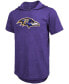 Фото #3 товара Men's Lamar Jackson Purple Baltimore Ravens Player Name Number Tri-Blend Hoodie T-shirt