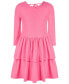 Big Girls Ribbed-Knit Tiered Ruffled Dress, Created for Macy's