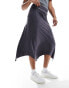 COLLUSION hanky hem skirt with flatlock in grey