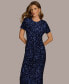 ფოტო #4 პროდუქტის Women's Sequin Short-Sleeve Gown