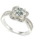 Фото #1 товара Silver-Tone Pavé & Cubic Zirconia Flower Halo Ring, Created for Macy's