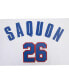 Фото #3 товара Men's Saquon Barkley White New York Giants Player Name and Number Mesh T-shirt