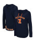 Women's Navy Illinois Fighting Illini My Lover Lightweight Hooded Long Sleeve T-shirt