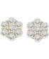 Diamond Cluster Stud Earrings (1-1/2 ct. tw) in 14k Gold, Created for Macy's