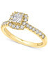 Фото #5 товара Обручальное кольцо Macy's Diamond Princess Halo 1ct. 14k White/Yellow Gold.