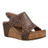 Фото #2 товара Corkys Carley Leopard Studded Wedge Womens Brown Casual Sandals 30-5316-SMLEO