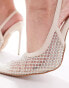 Simmi London Lailla sling back heeled shoes with embellished mesh in cream