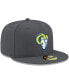 ფოტო #2 პროდუქტის Men's Graphite Los Angeles Rams Alternate Logo Storm II 59FIFTY Fitted Hat