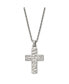 Фото #1 товара Chisel brushed Polished Cross Pendant on a Box Chain Necklace