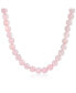 Plain Simple Classic Western Jewelry Pale Pink Rose Quartz Round 10MM Bead Strand Necklace For Women Silver Plated Clasp 20 Inch