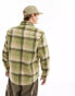 ASOS DESIGN check overshirt in wool mix in green