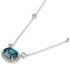 Фото #2 товара Macy's blue Topaz (2 ct. t.w.) & White Topaz (1-1/5 ct. t.w.) 18" Pendant Necklace in Sterling Silver