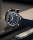 ფოტო #4 პროდუქტის Women's Swiss Automatic Jazzmaster Performer Blue Leather Strap Watch 34mm