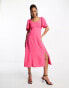 Фото #2 товара Nobody's Child Dee Dee linen blend midi dress in pink