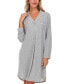 Фото #3 товара Women's Deborah Long Sleeve Notch Knit Sleepshirt Nightgown