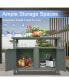 Фото #4 товара Premium Anti-Rust Outdoor Grill Cart with 83 Gallons of Storage