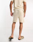 Фото #2 товара ASOS DESIGN co-ord lightweight knitted cotton shorts in stone