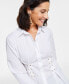 Фото #3 товара Women's Long-Sleeve Grommet-Detail Blouse, Created for Macy's