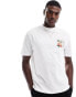 River Island orange back print t-shirt in white