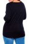 Фото #2 товара NIC+ZOE 296670 Women's Plus Size Vital V-Neck, Black Onyx Size 1X