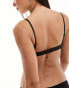 & Other Stories triangle bikini top with gold ring detail in black