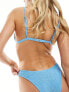 Free Society crinkle triangle bikini top in sky blue