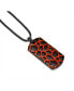 ფოტო #3 პროდუქტის Sterling Silver Earth and Fire Design Black Rhodium Plated Enamel Tag with Chain