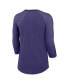 ფოტო #2 პროდუქტის Women's Purple Baltimore Ravens Raglan 3/4 Sleeve T-Shirt