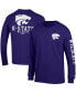 ფოტო #2 პროდუქტის Men's Purple Kansas State Wildcats Team Stack Long Sleeve T-shirt