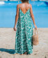 ფოტო #3 პროდუქტის Women's Green Tropics Sleeveless Flowing Maxi Beach Dress