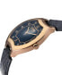 ფოტო #2 პროდუქტის Women's Lugano Swiss Quartz Blue Leather Watch 35mm