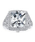 ფოტო #2 პროდუქტის Art Deco Estate Style Big 7 CTW Cocktail Ring AAA CZ Rectangle Radiant Brilliant Emerald Cut Statement Engagement Ring Side Stone Sterling Silver