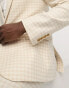 ASOS DESIGN wedding skinny suit jacket in linen mix in gingham in camel Chest 42 Reg - фото #8