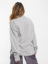 ASOS DESIGN long sleeve oversized longline t-shirt in grey marl