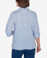 ფოტო #3 პროდუქტის Classic Embroidered Pinstripe Button Down Top